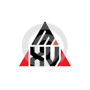 MXV triangle letter logo design with triangle shape. MXV triangle logo design monogram. MXV triangle vector logo template with red