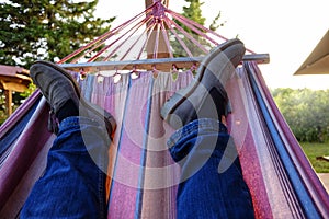 My feet on the hammock