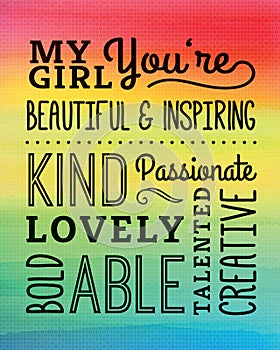 My Girl Beautiful Compliments Poster