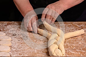 My grandmother makes a raw dough in a scab for baking