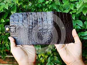 My handmade wallets leather made from skin crocodile