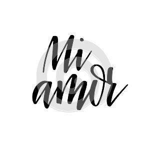 My love in Spanish vector digital calligraphy