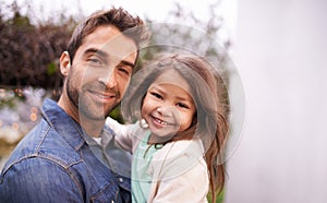 My pride and joy. a little girl and her father spending time together outdoors.