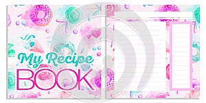 My Recipe book - Sweets and treats. Vector. photo