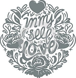 In My Self-Love Era, self-love with this exquisite typography art design vector