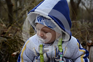 My sweet son on a walk photo