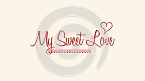 My Sweet Love with big and small red hearts pattern