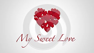 My Sweet Love with red hearts pattern