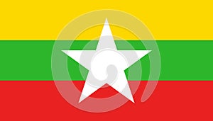 Myanmar flag icon in flat style. National sign vector illustration. Politic business concept