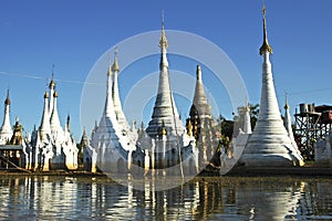 Myanmar, Inle lake: stupas photo