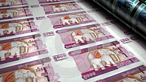 Myanmar Kyat money banknotes printing seamless loop