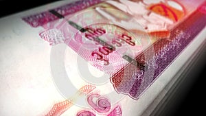 Myanmar Kyat money counting seamless loop