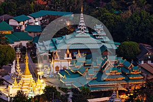 Myanmar style Buddhist temple in Thailand