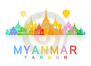 Myanmar Travel Landmarks. photo