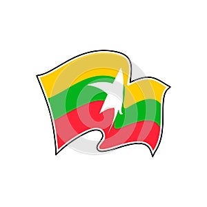 Myanmar vector flag. Naypyitaw