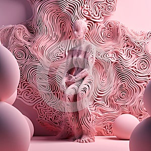 Mycelium shape person space multidimentional,