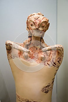 Clay figure on display of Mycenaen museum