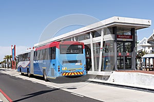 Myciti bus at bus stop in Cape Town South Africa