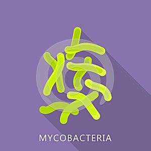 Mycobacteria icon, flat style