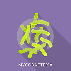 Mycobacteria icon, flat style photo