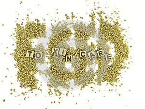 Mycotoxins aflatoxins in Animal feed. Image for mycotoxins risk in feed and raw material, poultry health issues, photo