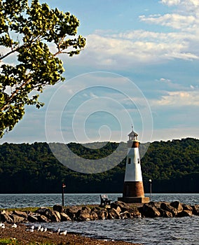 The Myers Park Light on Cayuga Lake