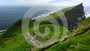 Mykines island in Faroe Islands