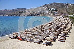 Mykonos Beach and Luxury beds