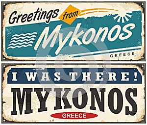 Mykonos Greece retro signs design