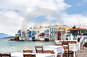 Little Venice on the island of Mykonos on Greece