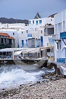 Little Venice on the island of Mykonos on Greece