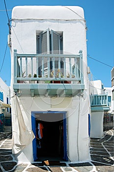 Mykonos island street in Greece