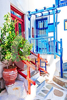 Mykonos old town, Little Venice district - Greek Islands, Greece photo