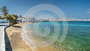 Mykonos Town waterfront and Harbour