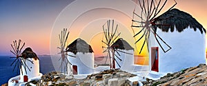 Mykonos Traditional windmills Greece Cyclades greek island