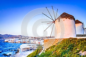 Mykonos, windmill in Greek Islands, Greece
