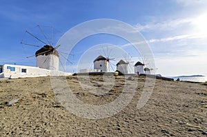 Mykonos windmills, Chora, Greece