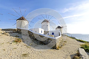 Mykonos windmills, Chora, Greece