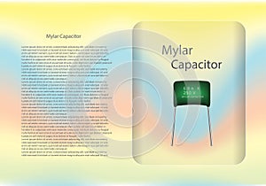 Mylar capacitor diagram and text information pattern.
