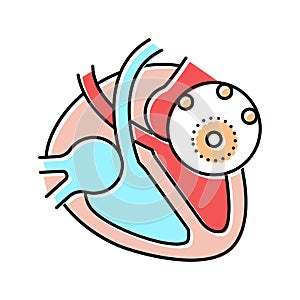 myocarditis disease color icon vector illustration