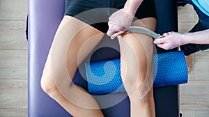 Myofascial release of the Rectus femoris, quadriceps and IT Band using IASTM tool