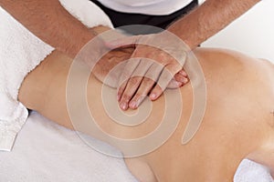 Myofascial therapy on female back