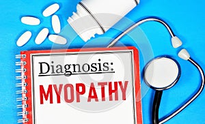 Myopathy. The text label of the medical diagnosis. photo