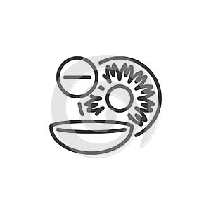 Myopia eye lens line icon