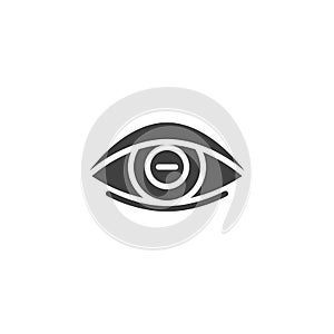 Myopia eye lens vector icon