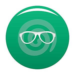 Myopic glasses icon vector green