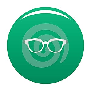 Myopic spectacles icon vector green photo