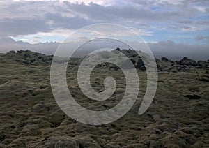 Myrdalsandur Southern Iceland landscape with volcanic outwash