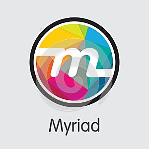 Myriad - Cryptocurrency Colored Logo. photo