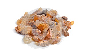 Myrrh gum resin isolated on white background